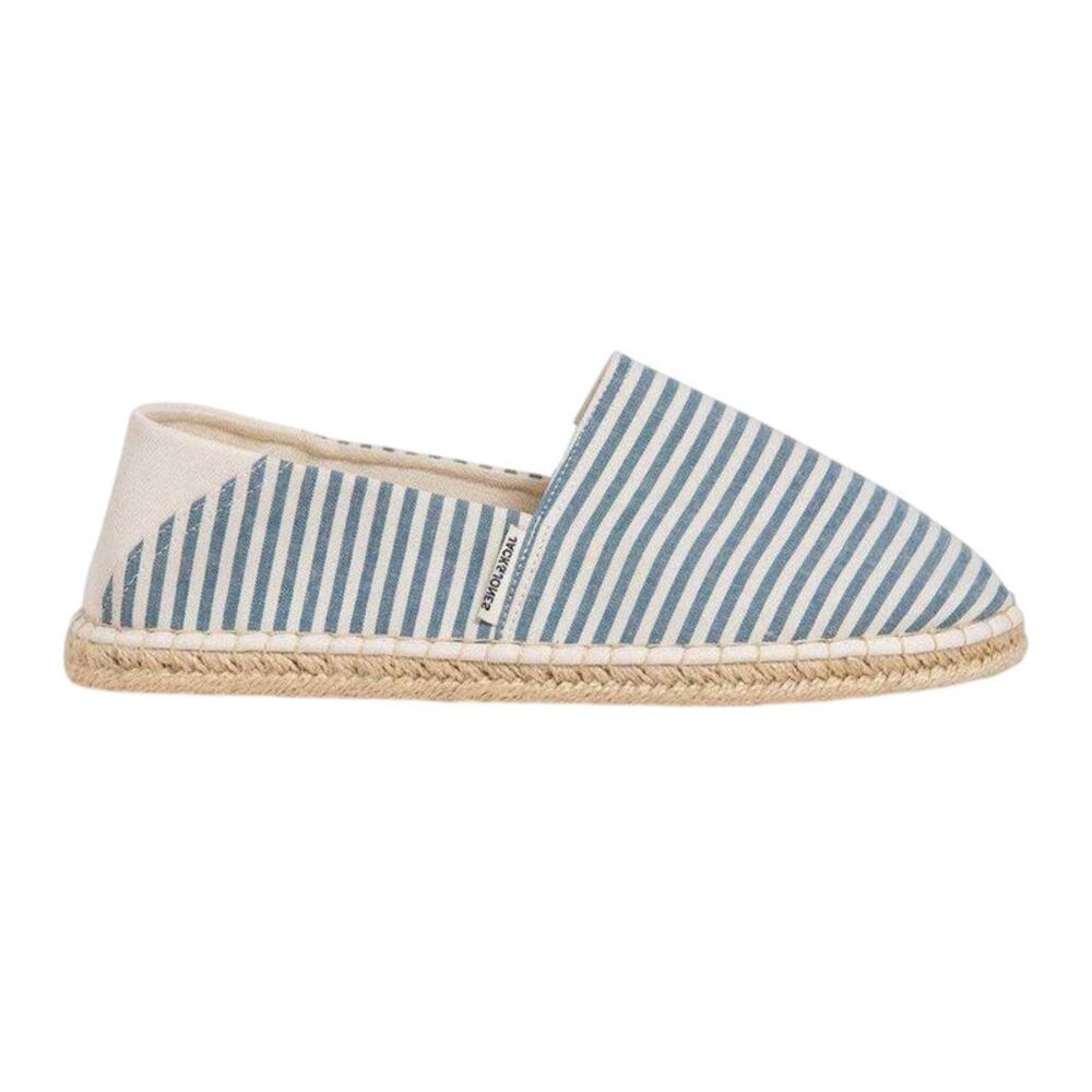 Jack And Jones Mens Striped Canvas Flat Espadrilles / Coronet Blue